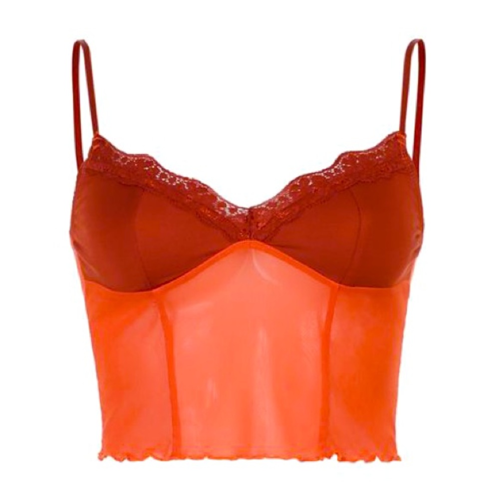 y2k red mesh crop tank